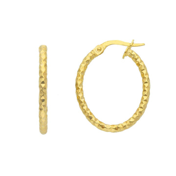 Orecchini ovali Joy Gioielli in oro giallo 9kt martellato MISURA UNICA