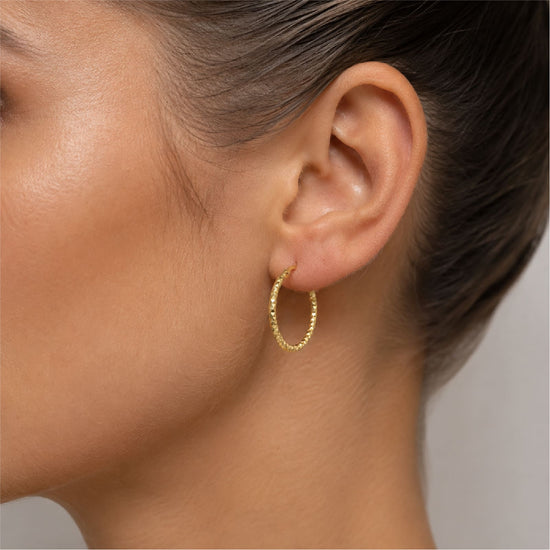 Orecchini ovali Joy Gioielli in oro giallo 9kt martellato MISURA UNICA