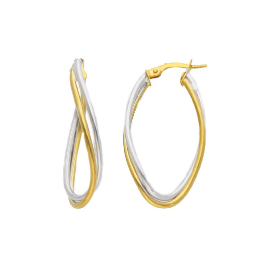 Orecchini a cerchio Joy Gioielli in oro giallo 9 KT bicolore MISURA UNICA