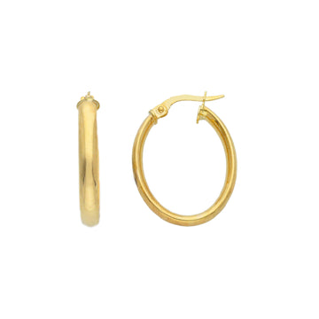 Orecchini a cerchio ovale JOY Gioielli in oro 9KT liscio MISURA UNICA