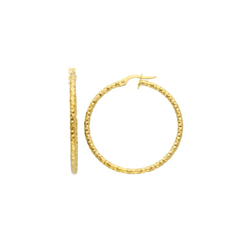 Orecchini a cerchio 30mm JOY Gioielli in oro 9KT zigrinati MISURA UNICA