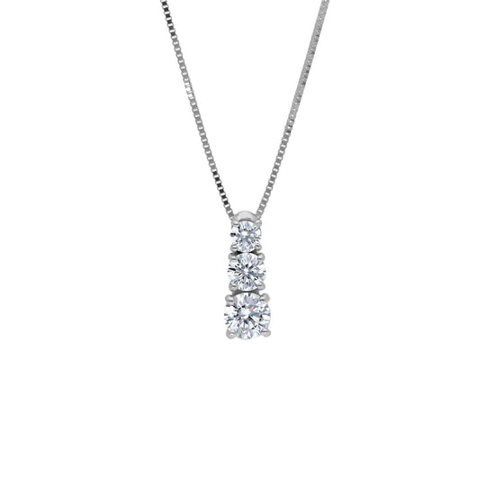 Collana trilogy JOY Gioielli Oro in oro 9KT bianco e zirconi MISURA UNICA