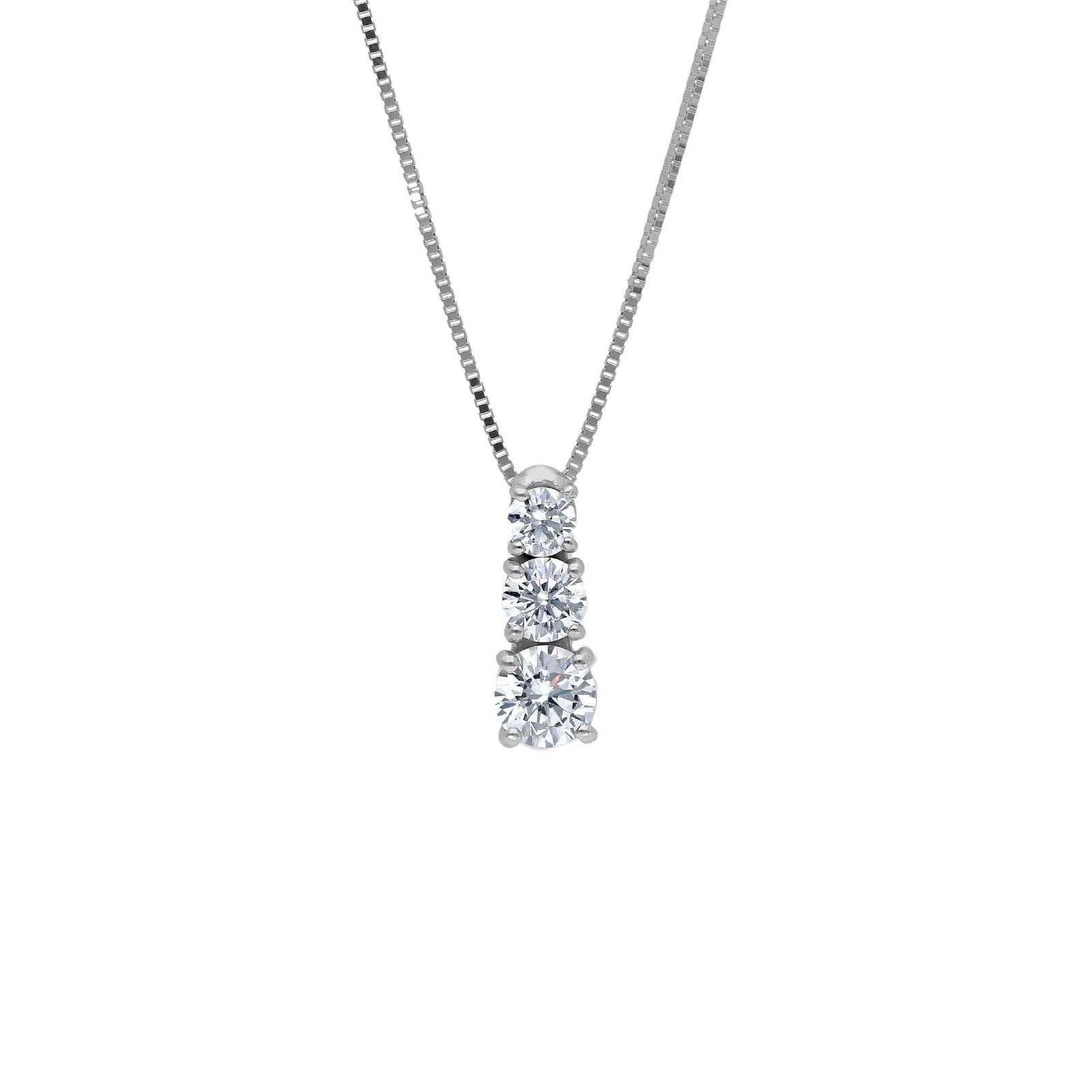 Collana trilogy JOY Gioielli Oro in oro 9KT bianco e zirconi MISURA UNICA