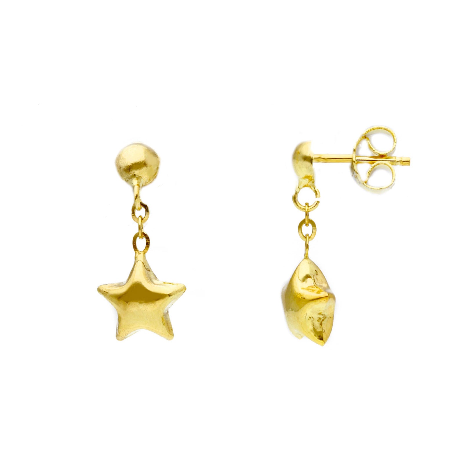Orecchini pendenti JOY Gioielli in oro 9KT giallo con stella MISURA UNICA
