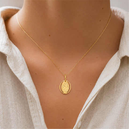 Ciondolo Joy Gioielli in oro 9kt dalla forma ovale con angelo MISURA UNICA