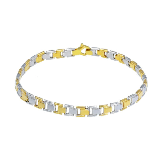 Bracciale catena Joy Gioiello oro 18 kt  bicolore da uomo 21 cm