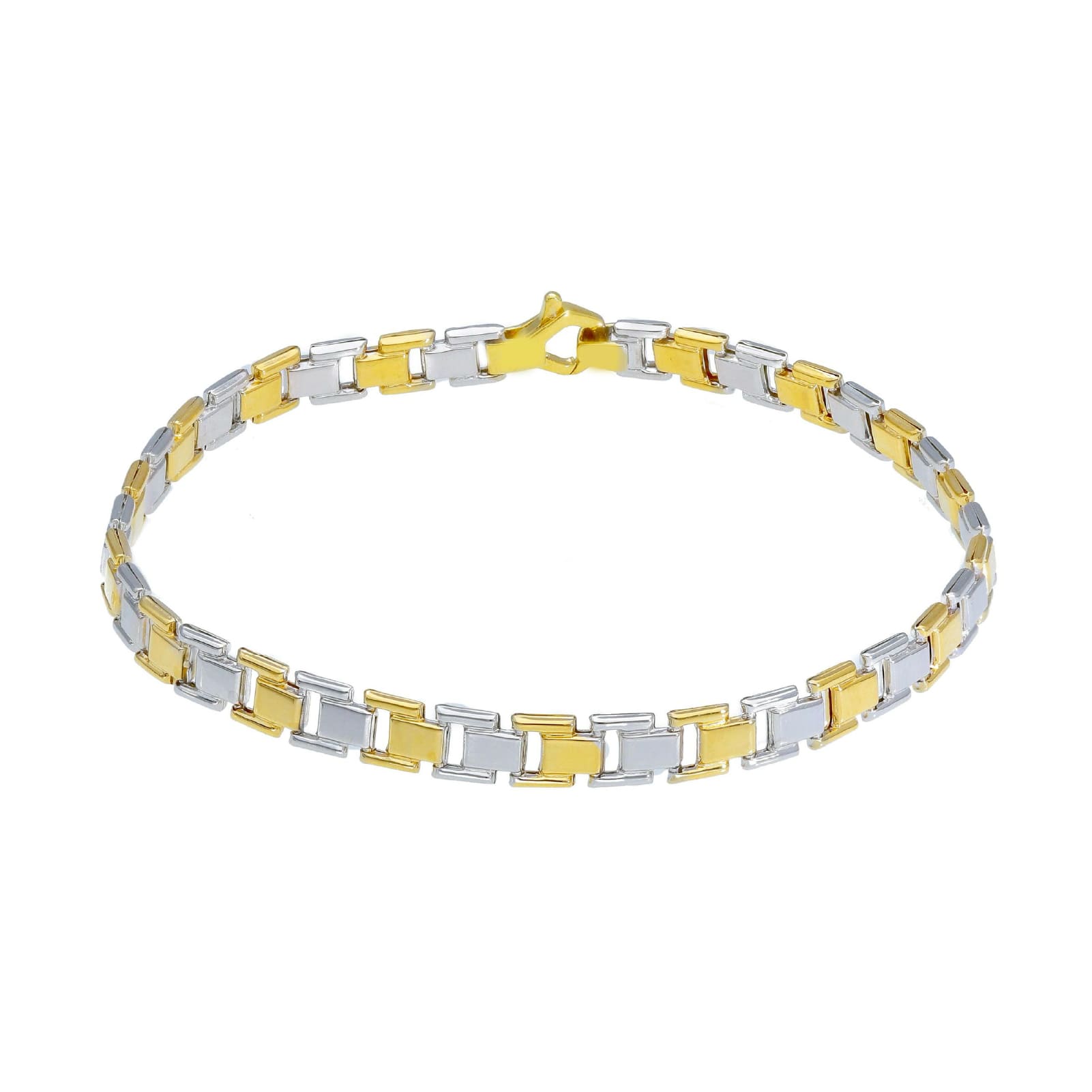 Bracciale catena Joy Gioiello oro 18 kt  bicolore da uomo 21 cm