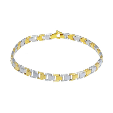 Bracciale catena Joy Gioiello oro 18 kt  bicolore da uomo 21 cm