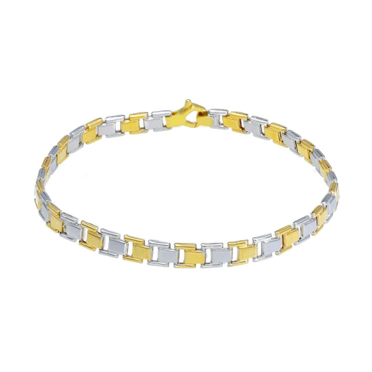 Bracciale catena Joy Gioiello oro 18 kt  bicolore da uomo 21 cm