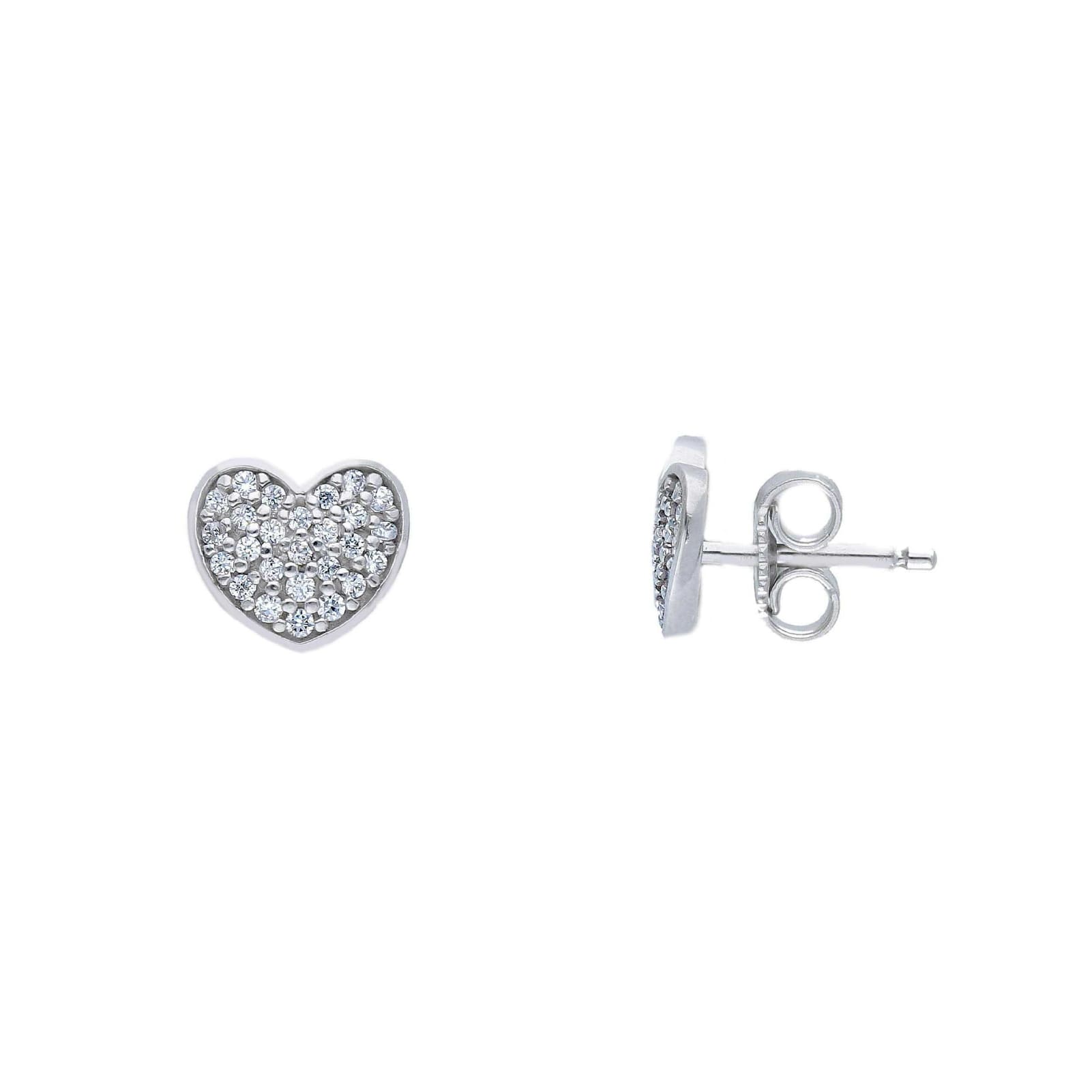 Orecchini Joy Gioielli in oro bianco 9 KT cuore con zirconi MISURA UNICA