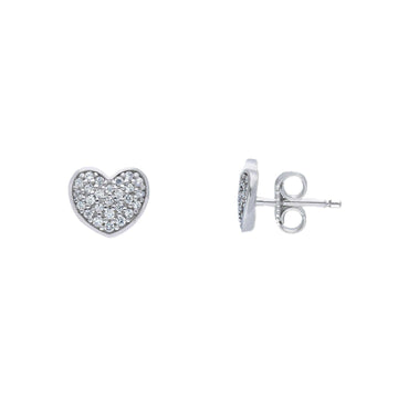 Orecchini Joy Gioielli in oro bianco 9 KT cuore con zirconi MISURA UNICA