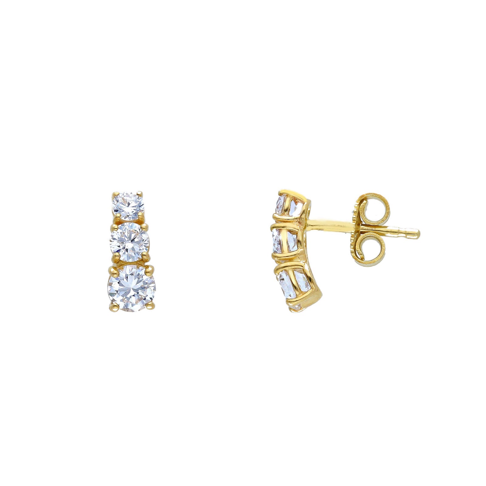 Orecchini trilogy zirconi JOY Gioielli Oro in oro 9KT giallo MISURA UNICA