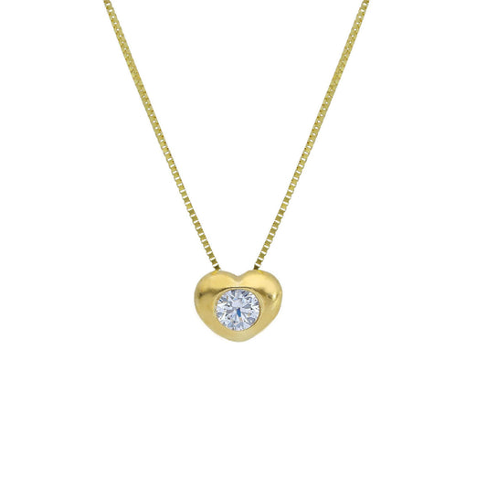 Collana JOY Gioielli Oro in oro 9KT cuore centrale zircone MISURA UNICA