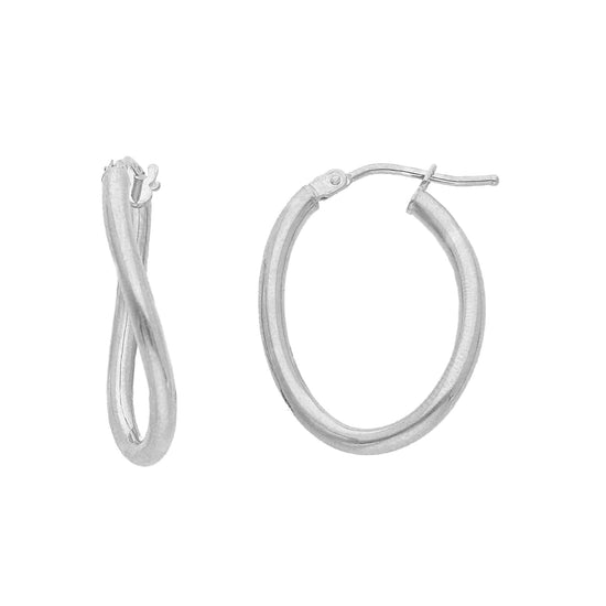 Orecchini ovali Joy Gioielli in oro bianco 9kt da donna MISURA UNICA
