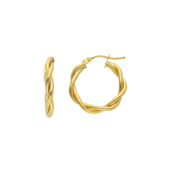 Orecchini cerchio donna JOY Gioielli Oro in oro 9KT avvolti MISURA UNICA