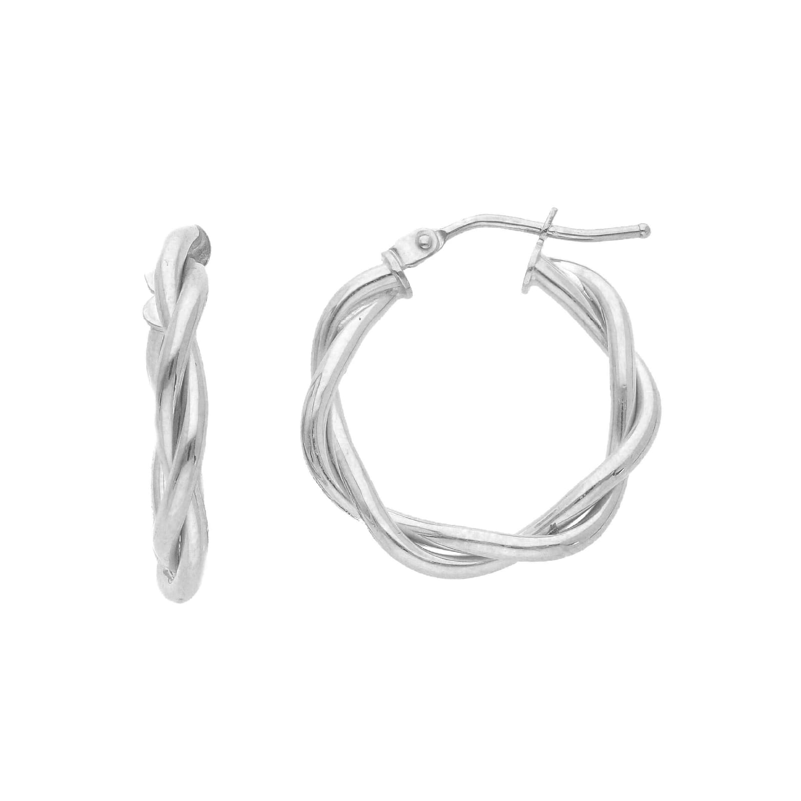 Orecchini a cerchio intrecciati Joy Gioielli oro bianco 9 KT MISURA UNICA