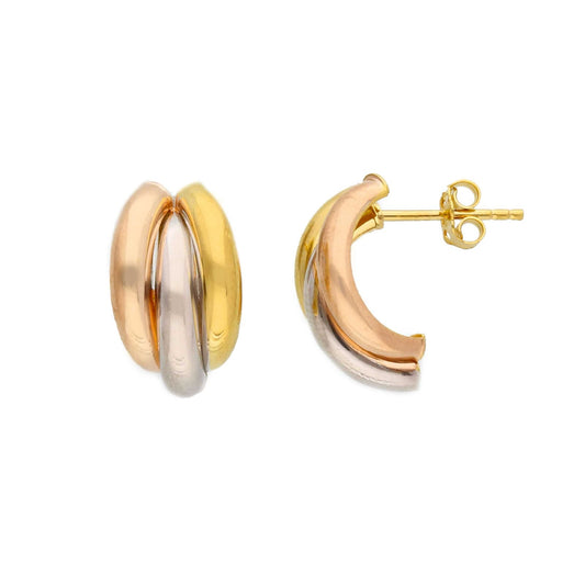 Orecchini a lobo Joy Gioielli in oro 9kt tricolore da donna MISURA UNICA