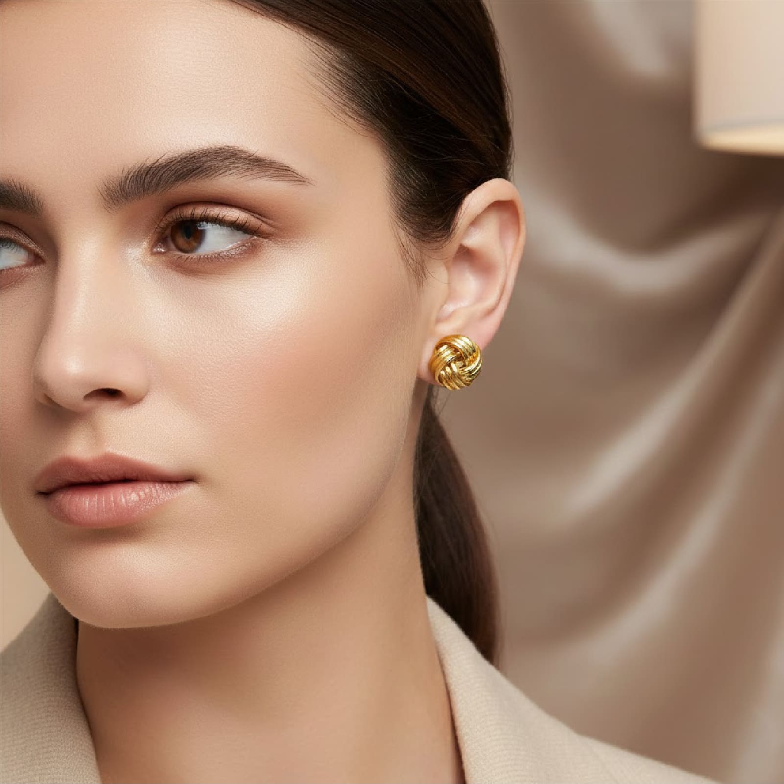 Orecchini a lobo Joy Gioielli oro 18 kt con doppio intreccio MISURA UNICA
