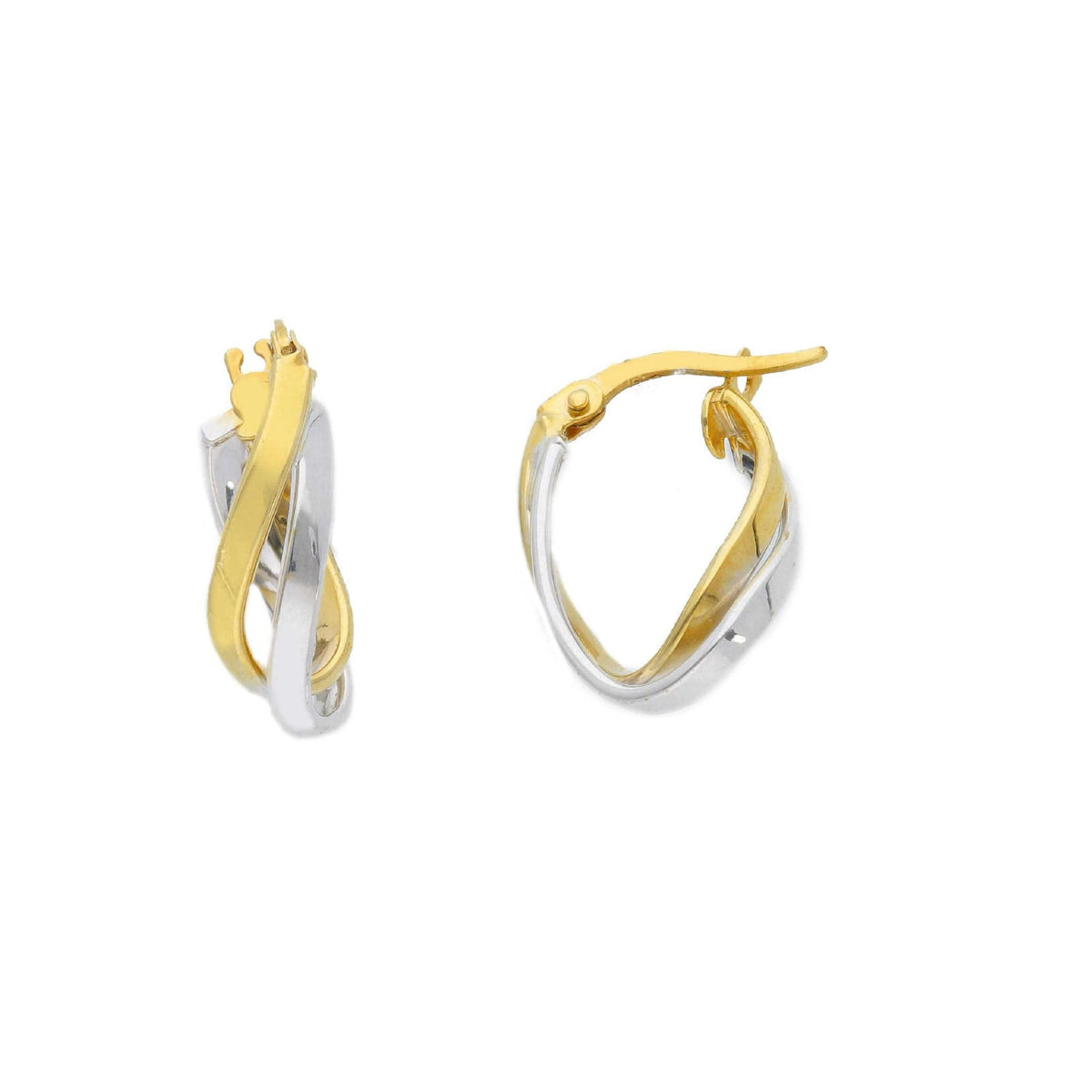 Orecchini a cerchio Joy Gioielli in oro 9 KT giallo e bianco MISURA UNICA