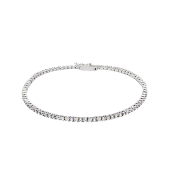 Bracciale tennis Joy Gioielli oro bianco 9KT zirconi bianchi 18 cm