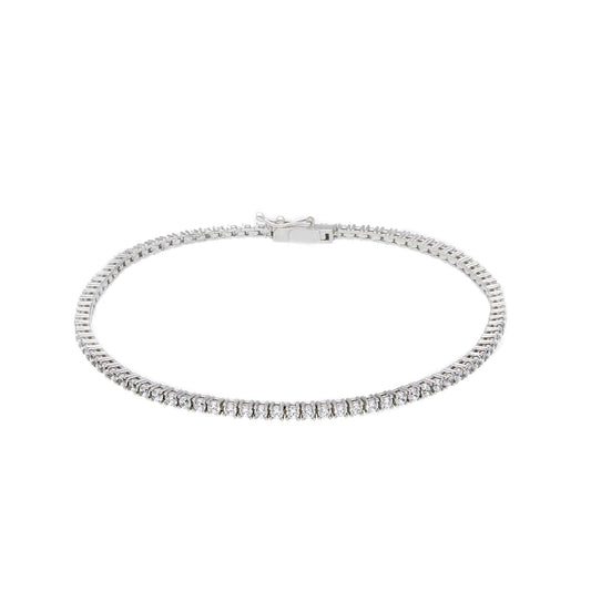 Bracciale tennis Joy Gioielli oro bianco 9KT zirconi bianchi 18 cm