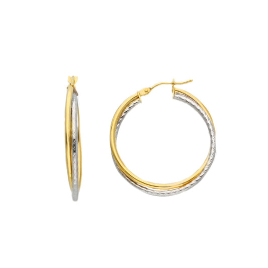 Orecchini a cerchio Joy Gioielli in oro 9 KT bicolore MISURA UNICA