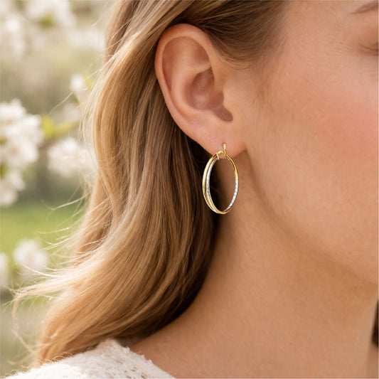 Orecchini a cerchio Joy Gioielli in oro 9 KT bicolore MISURA UNICA