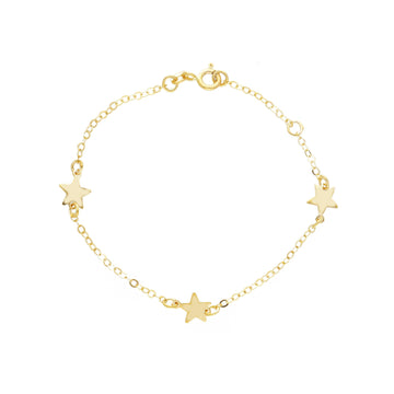 Bracciale bimba JOY Gioielli Oro in oro 9KT e tre stelle 15,7 cm