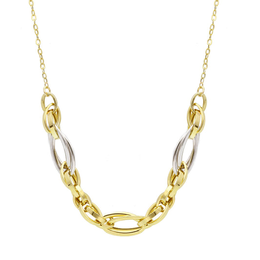 Collana JOY Gioielli in oro giallo bicolor 9KT maglie ovali MISURA UNICA