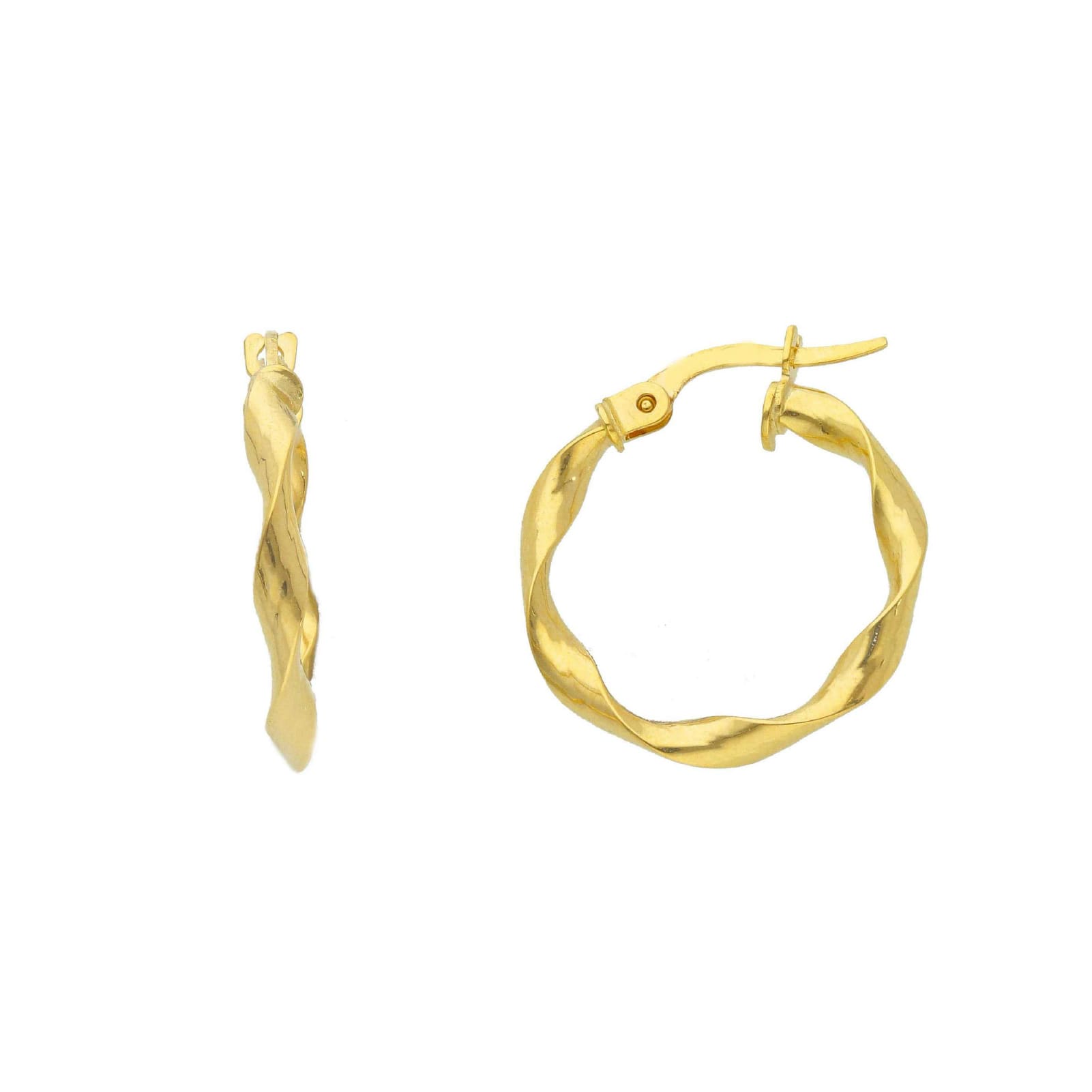 Orecchini cerchio in oro giallo 9kt con chiusura a leva MISURA UNICA