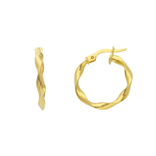 Orecchini cerchio in oro giallo 9kt con chiusura a leva MISURA UNICA