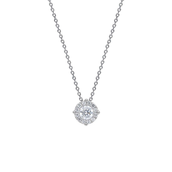 Collana Joy Gioielli in oro bianco 9 KT cerchio con zirconi MISURA UNICA