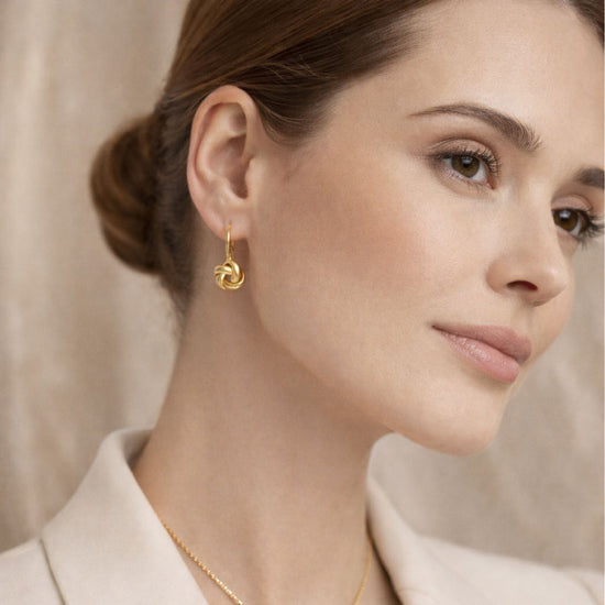 Orecchini monachella Joy Gioielli oro 18 kt con intreccio MISURA UNICA