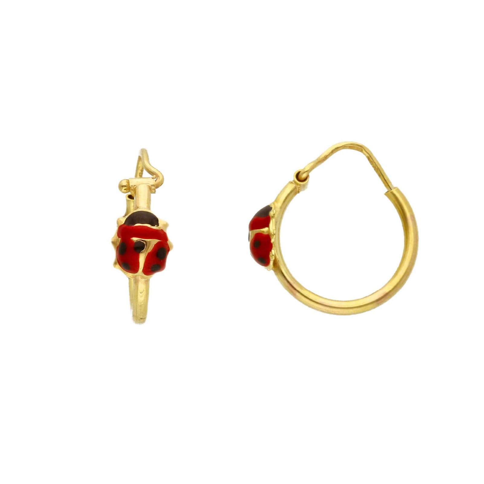 Orecchini cerchio Joy Gioielli in oro giallo 9kt con coccinella MISURA UNICA