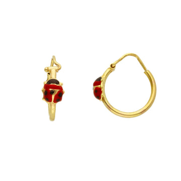 Orecchini cerchio Joy Gioielli in oro giallo 9kt con coccinella MISURA UNICA