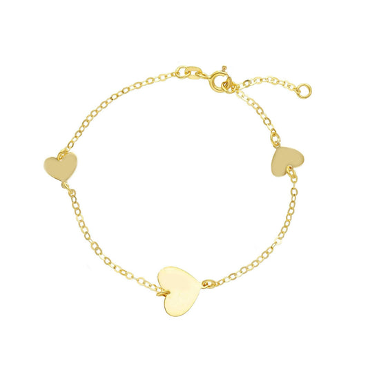 Bracciale catena Joy Gioielli in oro giallo 9 KT con cuori 18 cm