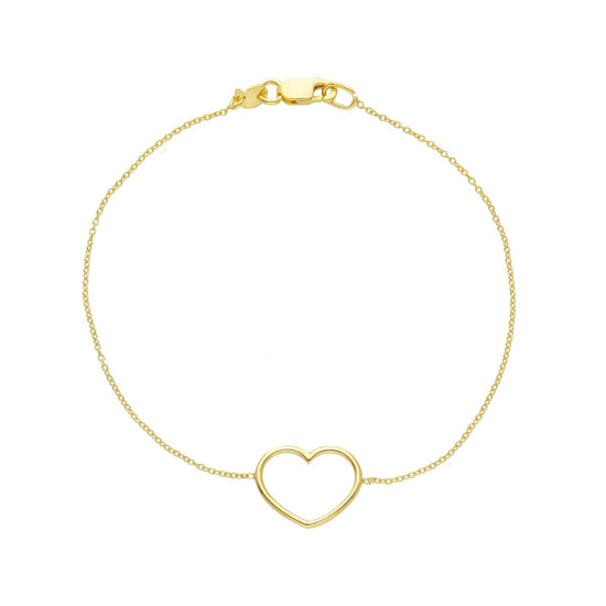 Bracciale catena Joy Gioielli oro giallo 9 KT cuore centrale Regolabile 17-19 cm
