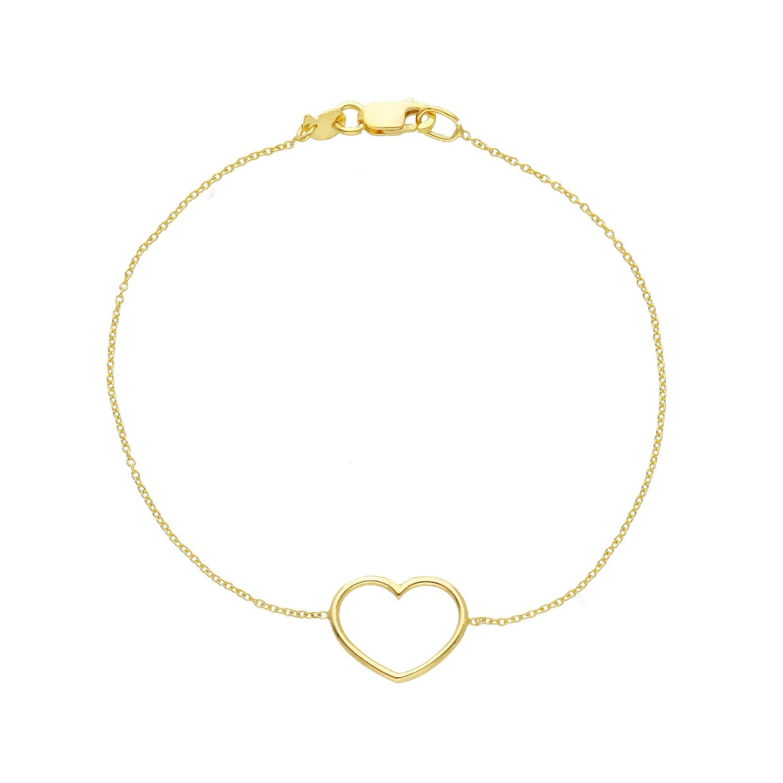 Bracciale catena Joy Gioielli oro giallo 9 KT cuore centrale Regolabile 17-19 cm