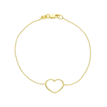 Bracciale catena Joy Gioielli oro giallo 9 KT cuore centrale Regolabile 17-19 cm