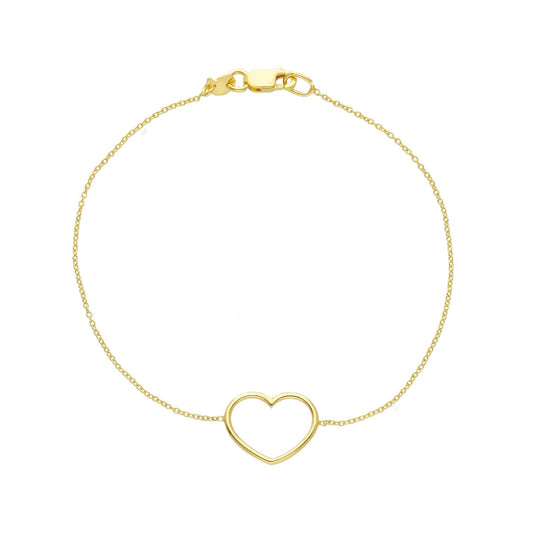 Bracciale catena Joy Gioielli oro giallo 9 KT cuore centrale Regolabile 17-19 cm