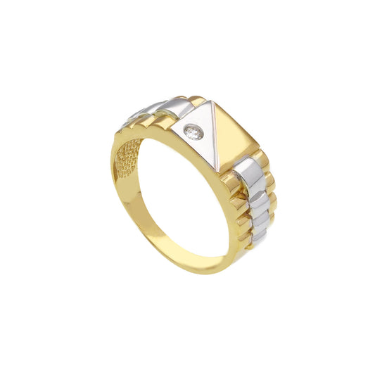 Anello chevalier JOY Gioielli Oro in oro 9KT giallo e bianco SU MISURA