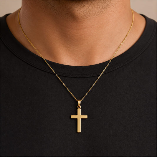 Ciondolo Joy Gioielli in oro giallo 9kt a forma di croce unisex MISURA UNICA