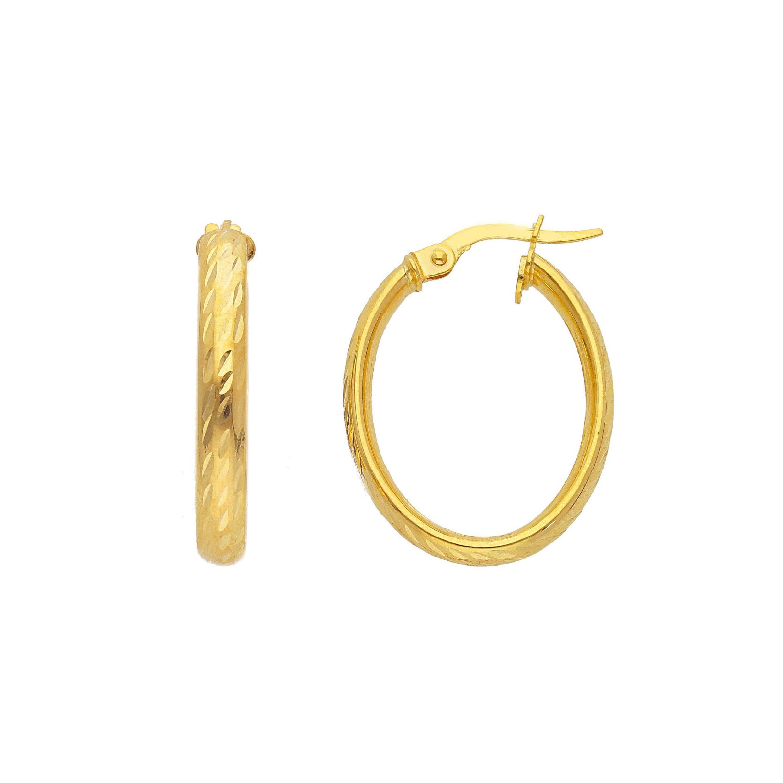 Orecchini ovali donna JOY Gioielli Oro in oro 9KT di 10mm MISURA UNICA
