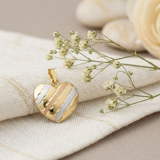 Ciondolo Joy Gioielli 18 KT in oro tre colori con cuore MISURA UNICA