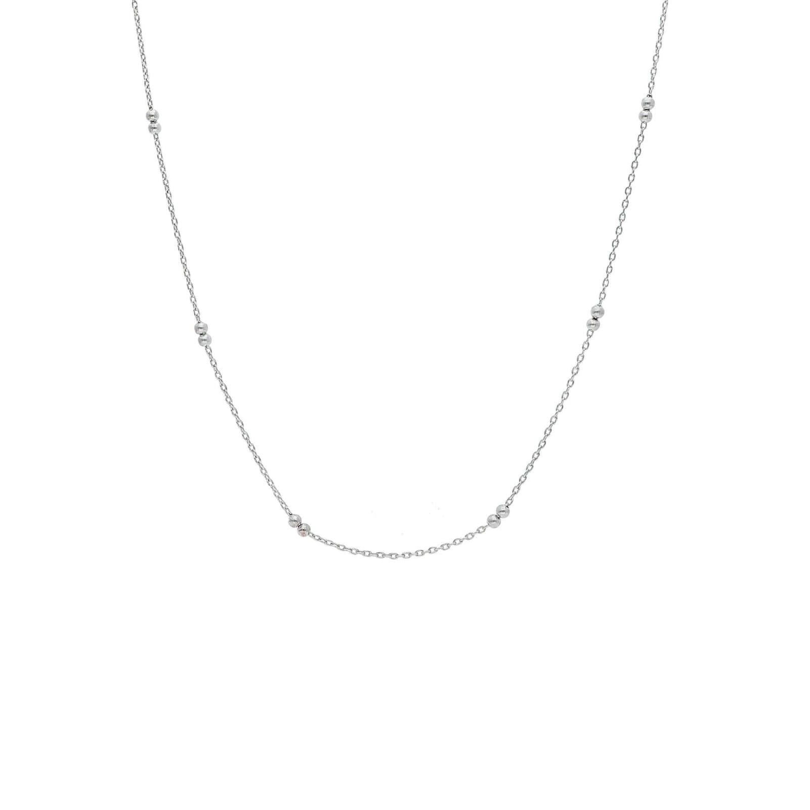 Collana Joy Gioielli maglia rolò in oro bianco 9kt con palline MISURA UNICA