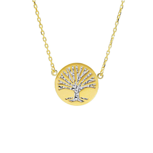 Collana Joy Gioielli oro bicolore 9KT con albero della vita MISURA UNICA