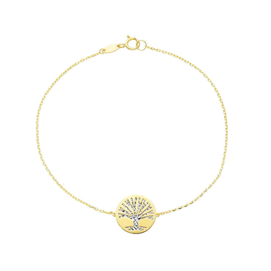Bracciale Joy Gioielli oro bicolore 9KT con albero della vita 19 cm