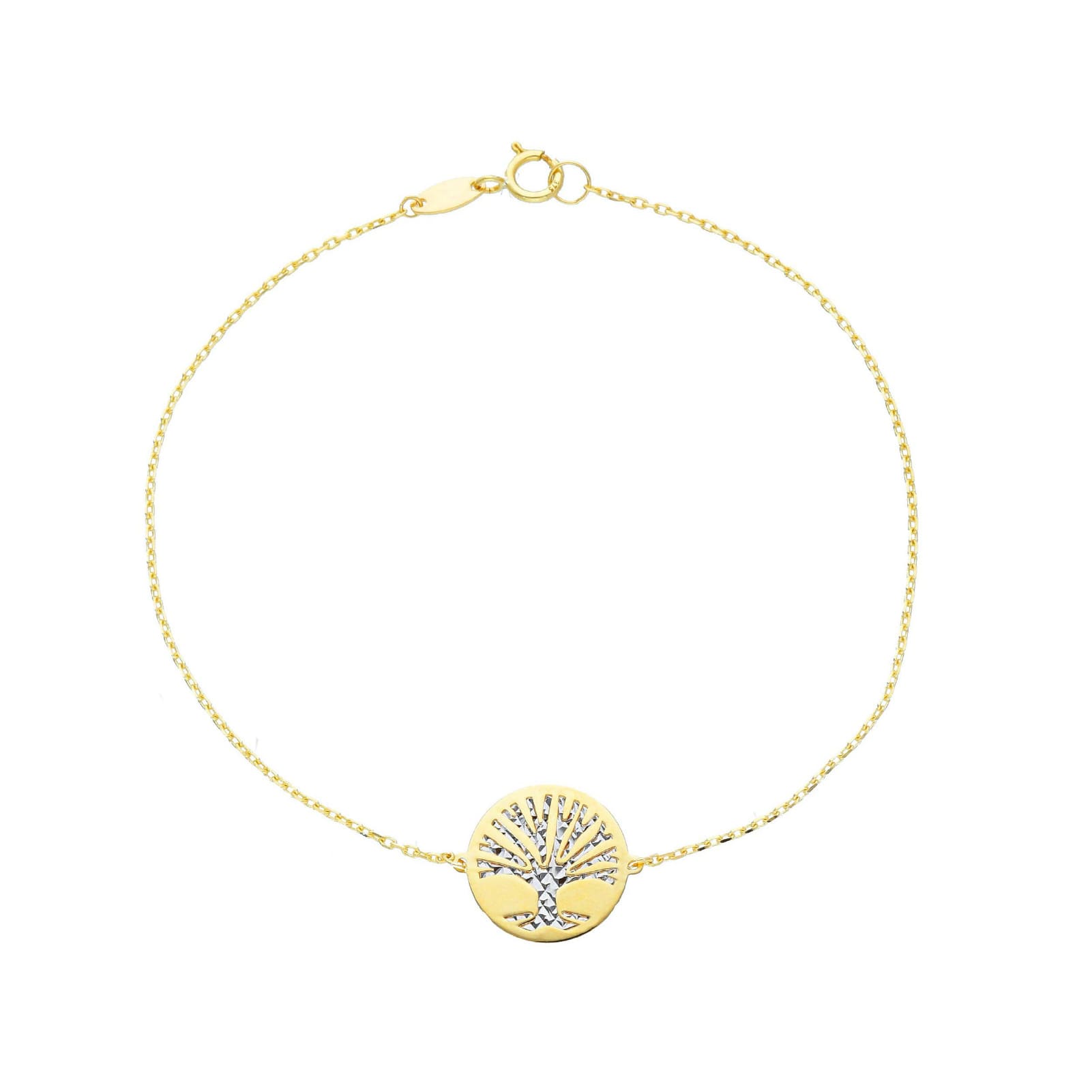 Bracciale Joy Gioielli oro bicolore 9KT con albero della vita 19 cm