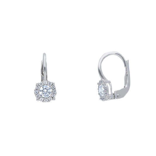 Orecchini a monachella Joy Gioielli oro bianco 9KT e zirconi MISURA UNICA