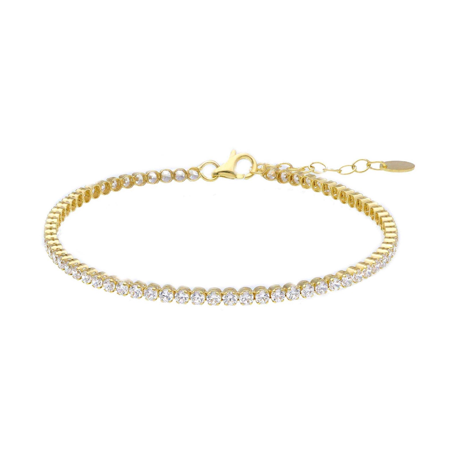 Bracciale tennis donna della JOY Gioielli in oro 9KT giallo Regolabile 17-20 cm